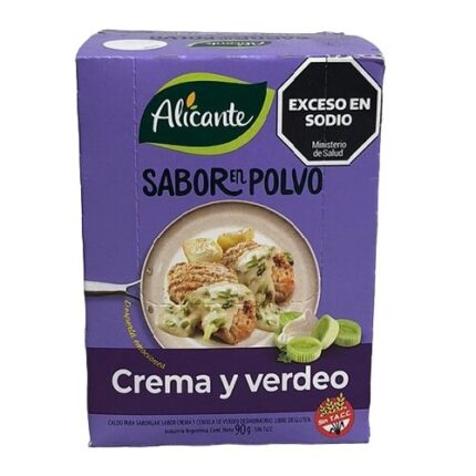 CALDO ALICANTE EN POLVO CREMA Y VERDEO X 12 U