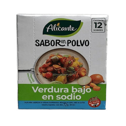 CALDO ALICANTE POLVO VERDURA BAJO EN SODIO X 12 U