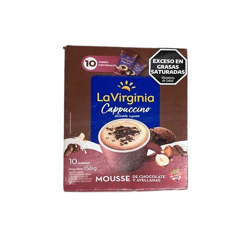 5500 CAFE LA VIRGINIA CAPUCCINO CHOCOLATE AVELLANA SOBRES X 15 G - Imagen 1