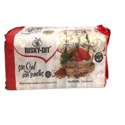 GALLETA RISKY ARROZ SIN SAL CON SEMILLA X 90 G