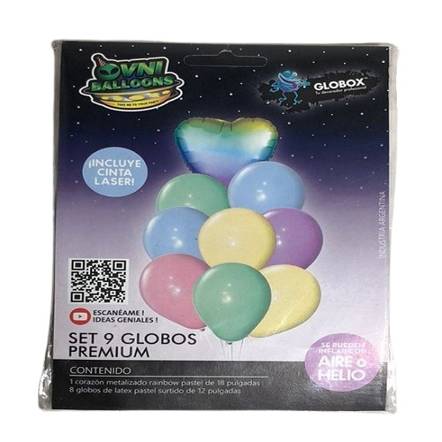 8272 COTILLON GLOBOS OVNI PASTEL X 9 U - Imagen 1
