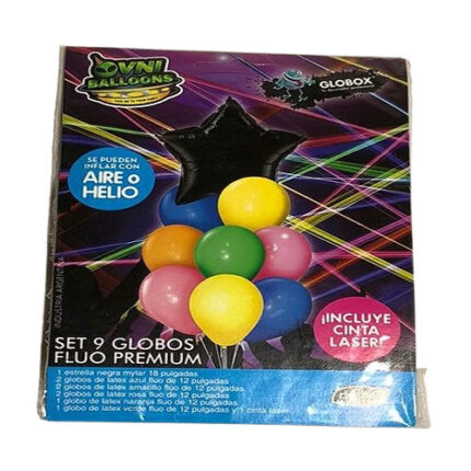 COTILLON GLOBOS OVNI FLUO  X 9 U