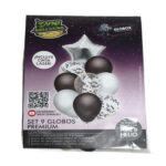 COTILLON GLOBOS OVNI PLATEADO X 9 U
