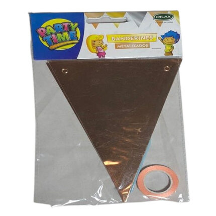 COTILLON BANDERIN METAL GOLD PARTY TIME X 12 U