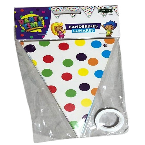 8524 COTILLON BANDERIN COLORES LUNARES PARTY TIME X 12 U - Imagen 1