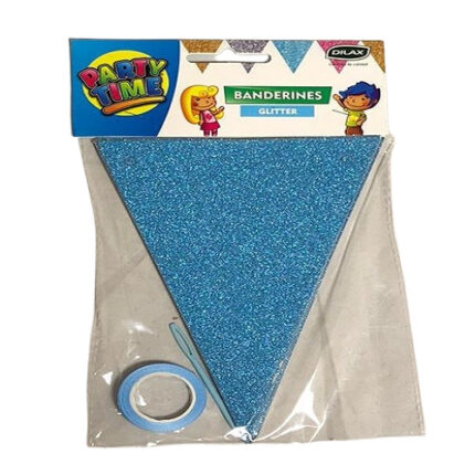 COTILLON BANDERIN CELESTE PARTY TIME X 12 U.