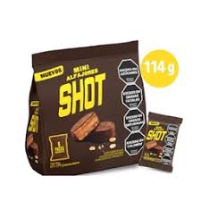 8723 ALFAJOR SHOT MINI MANI CHOCOLATE X 114 G. - Imagen 1