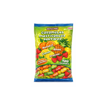 CARAMELOS MASTICABLES SURTIDOS RENOME X 275 G.